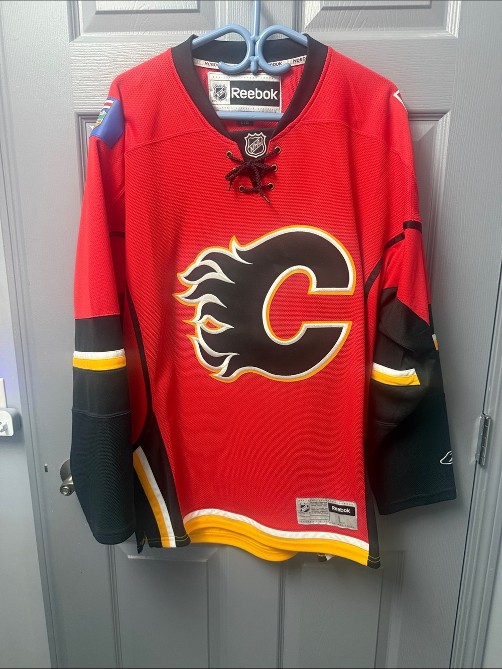 Reebok Calgary Flames Red Black Hockey Jersey